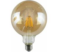 DC VOLTAGE Bombilla LED vintage, casquillo de bayoneta B22, 8 W, bombilla LED de filamento G125 de globo grande, 2700 K, blanco cálido, CRI>90, 450 lúmenes, vidrio ámbar, bombilla (G125 E27 8w)