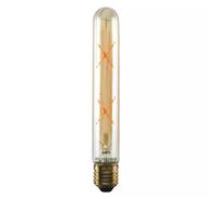 DC VOLTAGE Bombilla LED vintage E27, T185 tubular de 4 W (equivalente a 40 W), filamento LED regulable, rosca Edison, blanco cálido, 2700 K, bombilla de cristal ámbar, lámpara de jaula decorativa de