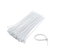 DC VOLTAGE Paquete de 100 bridas blancas de nailon transparente de 2,5 mm x 200 mm, resistencia a la tracción, multiusos, mecanismo de autobloqueo seguro para el hogar, jardín, oficina y bricolaje