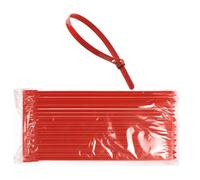 DC VOLTAGE Paquete de 100 bridas reutilizables de 3,6 mm x 200 mm, resistentes con resistencia a la tracción de 40 libras, bridas ajustables liberables rojas, envolturas de corbata de 8 pulgadas