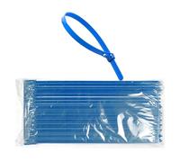 DC VOLTAGE Paquete de 100 bridas reutilizables de 7,2 mm x 450 mm, resistentes con resistencia a la tracción de 40 libras, bridas ajustables liberables de color azul, envolturas de corbata de alta