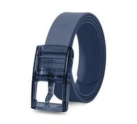 DC VOLTAGE Paquete de 2 hebillas de cinturón de silicona de color caramelo para hombres y mujeres, correa de cintura con hebilla de plástico para uso a la moda, gris, M