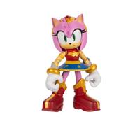 DC x Sonic - Amy como Mujer Maravilla 13 cm, Figura de acción, Licencia Oficial Jakks Pacific, Alta articulación y diseño detallado, Packaging coleccionista