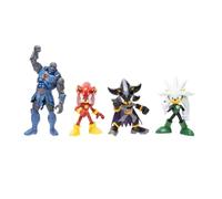DC x Sonic - Multipack de Figuras de acción, Licencia Oficial Jakks Pacific, Incluye Figuras de 13 cm Sonic, Silver y Shadow, más Figura de 18 cm Darkseid; Shadow como Batman con luz integrada