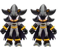 DC x Sonic - Shadow como Batman 6 cm, Figura de acción, Licencia Oficial Jakks Pacific, Alta articulación y diseño detallado, Packaging coleccionista (Paquete de 2)
