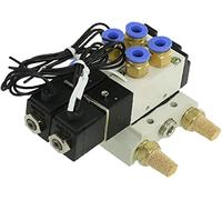 DC12V 24V Válvula de solenoide neumática doble 4V110-06 Silenciador válvula electromagnética Conjunto base ajuste rápido AC110v 220v Útil(10mm Fittings,DC12V)