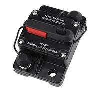 DC12V-42V Interruptor Automático Impermeable Disyuntor de Restablecimiento Manual 50A-300A Audio Estéreo Portátil Barco Marino en Línea Inverter Versión Mejorada(80A)