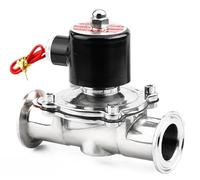 DC24V AC220V DN15/20/25/32/40/50 1,5 "2" 2,5 "Tri abrazadera SUS304 válvula solenoide sanitaria de acero inoxidable Homebrew(DN15AC220V,NON-POLISHED_304)