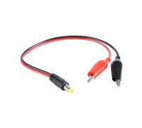 DC5.5 x 2.1 mm Cable de alimentación macho/hembra con pinza de cocodrilo para cargar y probar la batería 26 cm