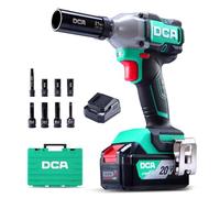 DCA Llave de Impacto Inalámbrica Brushless 20V con Batería de 4.0Ah - 13 mm Encastre, Par de Torsión Alto de 320 N.M, Llave de Potencia con 4 Modos - Para Automóviles y Bricolaje ADPB320