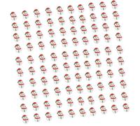 Dcaknri 100 cuentas de muñeco de nieve de Navidad de acrílico transparente para pulseras hechas a mano, fabricación de joyas, adornos de Navidad, manualidades acrílicas a granel