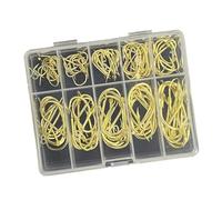 Dcaknri 70/100 anzuelos de acero al carbono con caja de compartimento, círculos de metal, accesorios de pesca, accesorios de pesca, accesorios de pesca de púas para agua salada