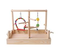 Dcaknri Bird Wood Snuggle Happy Ladder Juguetes de escritorio para hámster animales pequeños, diseño de columpio de madera, juguetes para pájaros para cacatúas