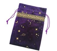 Dcaknri Bolsa de franela con diseño de runas de tarot, dados, con cordones, organizador de joyas, almacenamiento a mano, juego de mesa, cartas, oráculos, bolsa de franela