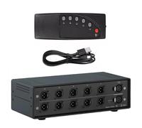 Dcaknri Conmutador XLR de 1 pulgada/5 salidas, conectores chapados en oro, carcasa de metal, bajo ruido, -90 dB para sistemas de transmisión en vivo de estudio, conmutador divisor XLR