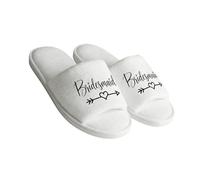 Dcaknri Elegantes pantuflas peludas con puntera abierta, transpirables, para boda, novia y dama de honor, patrón de corazón, varios tamaños, pantuflas para mujer, Dama de honor, 40 41