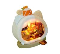 Dcaknri Juego Casas Muñecas Restaurantes Sushi En Miniatura Hazlo Tú Mismo Escena Tienda Registro Cumpleaños En 3D Craft con Luz Cálida