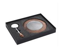 Dcaknri Juego de tapa de madera de nueces y tapa de compartimento de granos de café de acero inoxidable