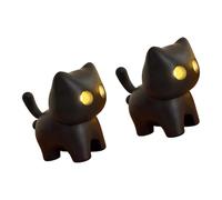 Dcaknri Llavero de gatos negros con LED automático que brilla para encontrar la noche y divertido sonido de maullido para aliviar el estrés, paquete de regalo incluido con llavero brillante, B, A