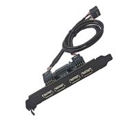 Dcaknri Soporte de expansión USB de metal antiinterferencias para computadoras de escritorio, cabezal interno de 9 pines a puerto externo, carcasa de PC, accesorio para panel trasero