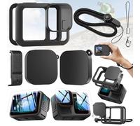 dcas Juego De Accesorios para Funda De Silicona para Go Pro Hero, Vidrio De Película Templado para Go Pro Hero, Cordón Funda De Silicona para Go Pro Hero, para Gopro Hero13/12/11/10