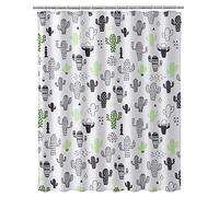 Dcasa - Cortina de baño Moderno Poliester Cactus 180x200 cm
