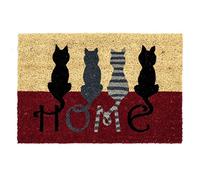 D'Casa Felpudo Moderno Gatos diseño Home, Fibra de Coco, 40 x 60 cm