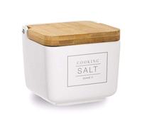 D'CASA Salero Porcelana 12cm con Tapa de bambú