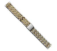 Dcasmo group Correa Reloj de Acero Inoxidable Bitono 18mm Beads of Rice para Hombre Compatible con Heuer Omega New Old Stock 1960 1970 - Pulsera Original Vintage Bitono - Strap Bracelet Retro