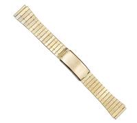 Dcasmo group Correa Reloj de Acero Inoxidable Dorada 18mm para Hombre Compatible con Cartier Santos New Old Stock 1960 1970 - Pulsera Original Vintage Metalizada - Strap Bracelet Retro