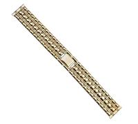 Dcasmo group Correa Reloj de Acero Inoxidable Dorada 20mm Beads of Rice para Hombre Compatible con Omega Heuer New Old Stock 1960 1970 - Pulsera Original Vintage Metalizada - Strap Bracelet Retro
