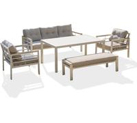 dcb garden Conjunto de comedor de jardín 7 plazas de aluminio