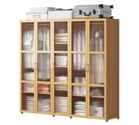 Dcbdx Gran Capacidad Armario ropero de 2/3/5 Transparente Acrílico Puertas Ahorra Espacio Armario Dormitorio Moderno Perchero de Pasillo,5 Doors