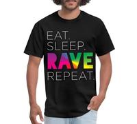DCBhrfr43 Eat Sleep Rave Repeat Neon Rainbow T Shirt