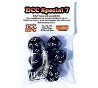DCC Special 7 - Negro - Juego de 7 dados RPG raros e inusuales aprobados para su uso con Dungeon Crawl Classics..
