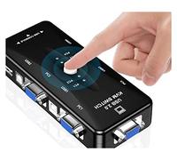 DCDCD Conmutador KVM USB 2,0, Divisor VGA de 4 Puertos, Impresora, ratón, Teclado, Pendrive, conmutador compartido, Adaptador de Caja de conmutador VGA 1920 * 1440