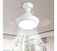 Dceinz 16in Lampara con Ventilador Techo y Mando a Distancia Silencioso E27 Ceiling Fan with Light Retráctil LED Smart 6000k Ventilador de Techo con Luz Modernos 3 Velocidades 3 Palas Para Dormitorio