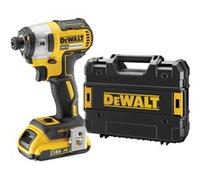 DEWALT DCF887P2-QW - Atornillador Impacto sin escobillas XR 18V, Portabrocas 1/4", Torque 205Nm, 2 baterías Li-Ion 5,0Ah, Maletín TSTAK, Negro Y Amarillo