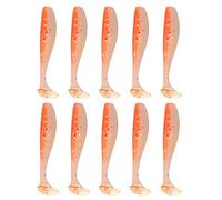 Dcfbkl 10 señuelos de pesca suaves, cebos de gusanos pequeños, cola de pez, señuelos artificiales para agua salada, peces pequeños, cola de parte suave, equipo de aparejos de agua dulce