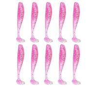 Dcfbkl 10 señuelos de pesca suaves, cebos de gusanos pequeños, cola de pez, señuelos artificiales para agua salada, peces pequeños, cola de parte suave, equipo de aparejos de agua dulce