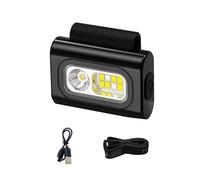 Dcfbkl 3. Linterna frontal LED profesional de pesca con clip, luz de silicona ABS para uso al aire libre, linterna LED recargable para correr