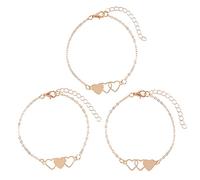 Dcfbkl 3 pulseras de larga distancia con forma de corazón a juego para hermana con tarjeta, promesa de relación para amigos, familia, promesa para parejas