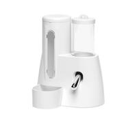 Dcfbkl Botella de agua de doble función para hámster y dispensador de alimentos, base estable a prueba de fugas, accesorios de jaula, dispensador de agua para hámster que ahorra espacio