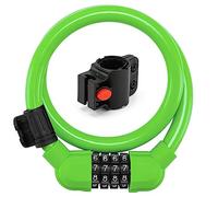 Dcfbkl Cable de bicicleta resistente de 4 dígitos, cable de código portátil, antirrobo, seguridad reajustable con combinación de cerraduras
