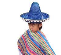Dcfbkl CincoDeMayo Sombrero de paja para niños, fiesta, festival de México, fotografía, con ala ancha, accesorios de disfraces, boda, escuela, juego de actividad