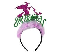 Dcfbkl Diadema de felpa con lentejuelas con forma de bruja para niñas, maquillaje, tomar fotos, Halloween, carnavales, fiestas, diademas para mujeres adultas