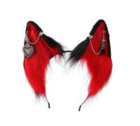 Dcfbkl Diadema de pelo con borlas y orejas peludas para mujer, diadema de felpa estilo Lolita, accesorios de fiesta, tocado de Halloween, accesorio de moda, decoración para el cabello