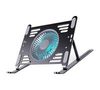 Dcfbkl Dispositivo de refrigeración para portátil con panel de aleación de aluminio, diseños plegables y ventiladores de bajo consumo, elevadores ajustables para laptop