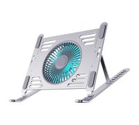 Dcfbkl Dispositivo de refrigeración para portátil con panel de aleación de aluminio, diseños plegables y ventiladores de bajo consumo, elevadores ajustables para laptop