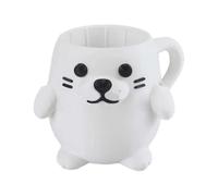 Dcfbkl Divertido soporte para pintas de helado con forma de animal con funda aislada, cajón de almacenamiento integrado y cucharas, organizador de postres con ranura para cuchara